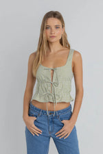 Gloria Tie Front Top