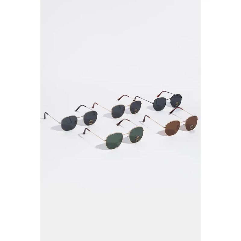 Metallic Frame Aviator Sunglasses