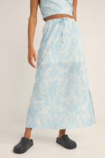 Jean Paisley Maxi Skirt