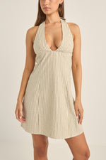 Valley Stripe Halter Dress